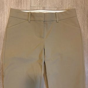 Theory tan cotton stretch ankle pants.